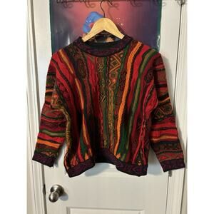 Vintage coogi S sweater size small colorful wool very rare
